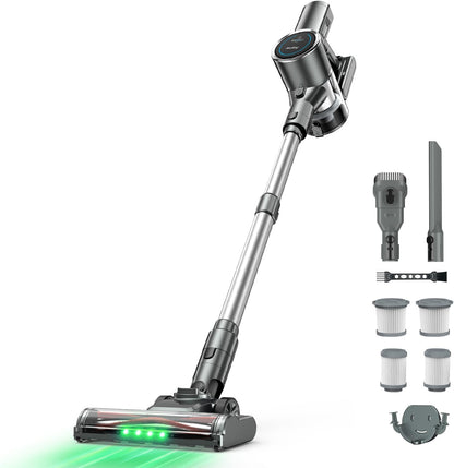 掃除機 コードレス 【55000pa強力吸引・自立式・新登場！】Airpher コードレス掃除機 強力 55kPA 60分連働 LED液晶ディスプレイ 軽量 低騒音 伸縮パイプ 5重濾過システム 1L集塵 自立可能 着脱式バッテリー 壁掛け収納 充電式 左右180°上下90°回転 LEDライト4つ付 ワンタッチゴミ捨て ソファー/卓上/本棚/サッシ/車 年内掃除 父の日 プレゼント