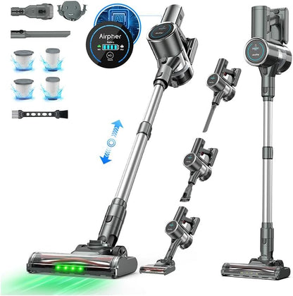 掃除機 コードレス【8月新登場・25800KPa吸引力】550W BLDCブラシレスモーター ADS AI制御 自走式 自立式 着脱式バッテリー