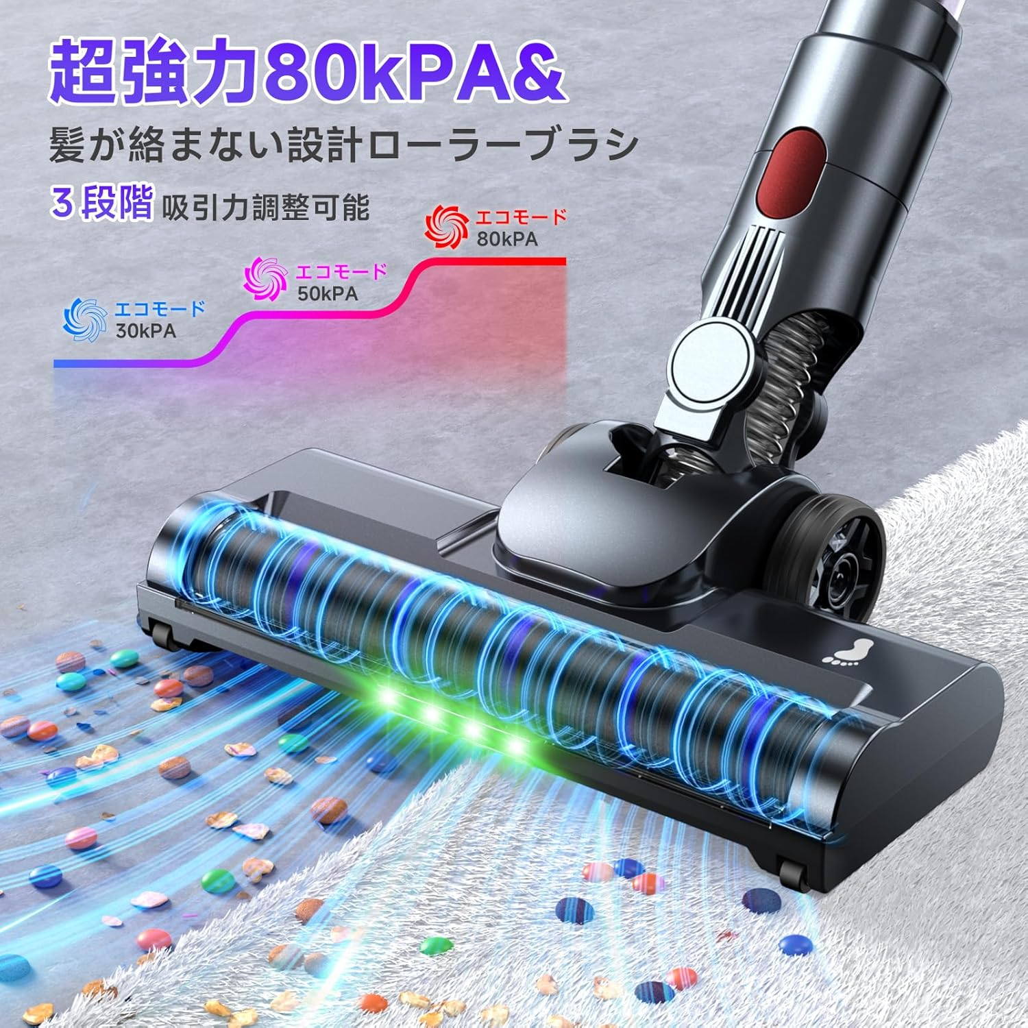 1円 新品掃除機 コードレス 軽量 強力吸引 充電式 3WAY 48000pa